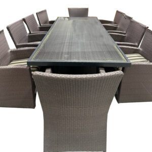 Large Grey Outdoor Patio Table Set (Used, Average Condition)